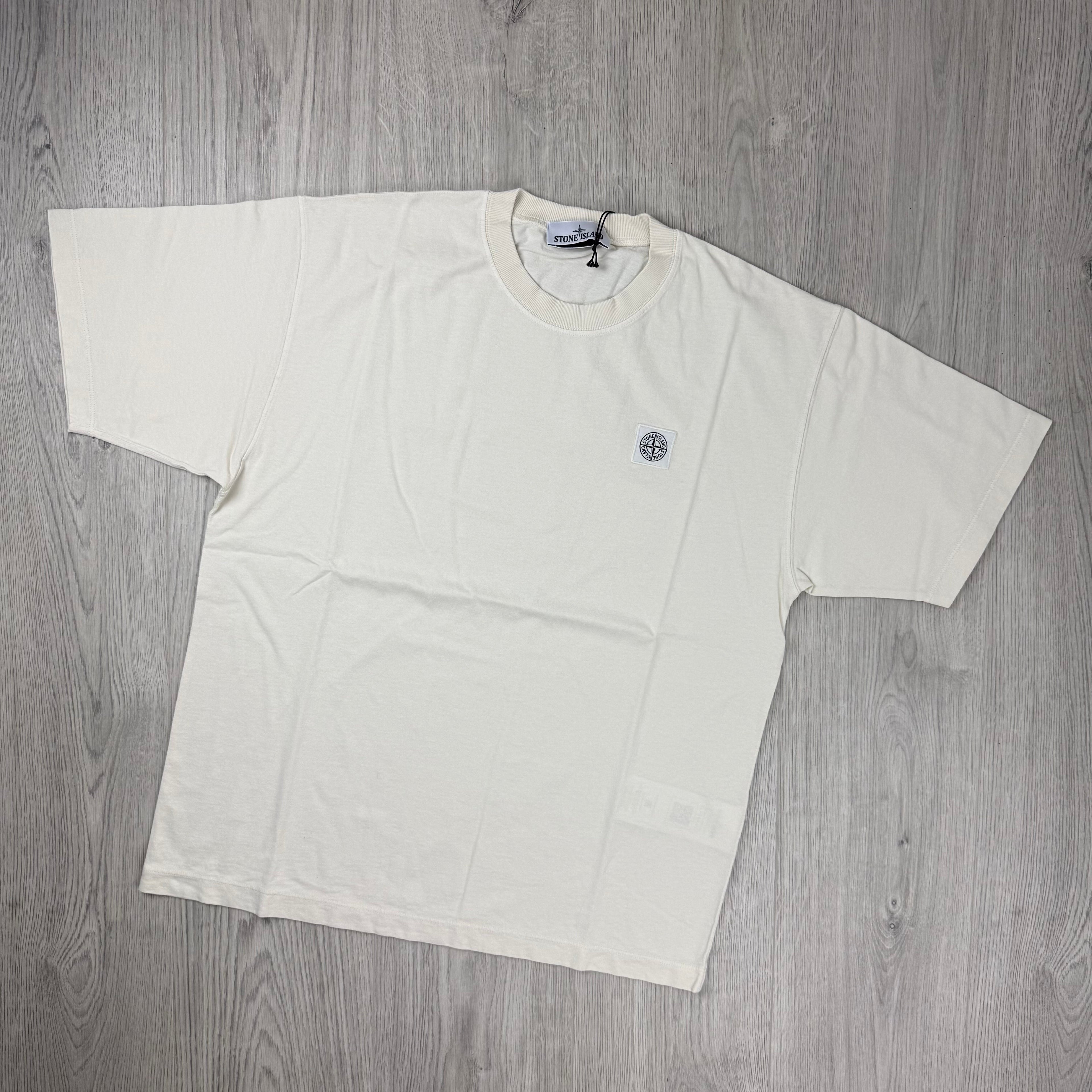 Stone Island Combed Organic Patch T-Shirt - Ivory