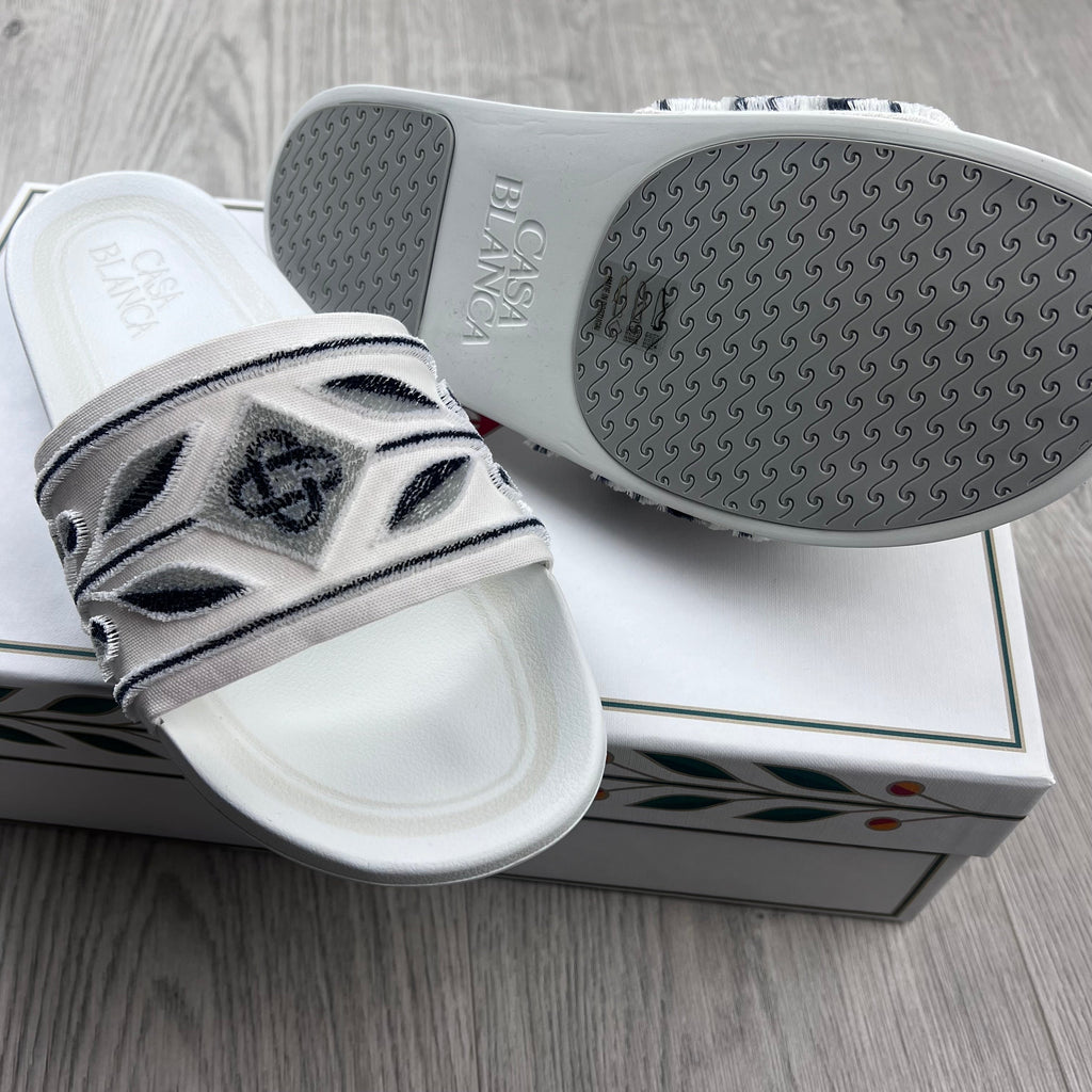Casablanca Laurel Terry Slides - White