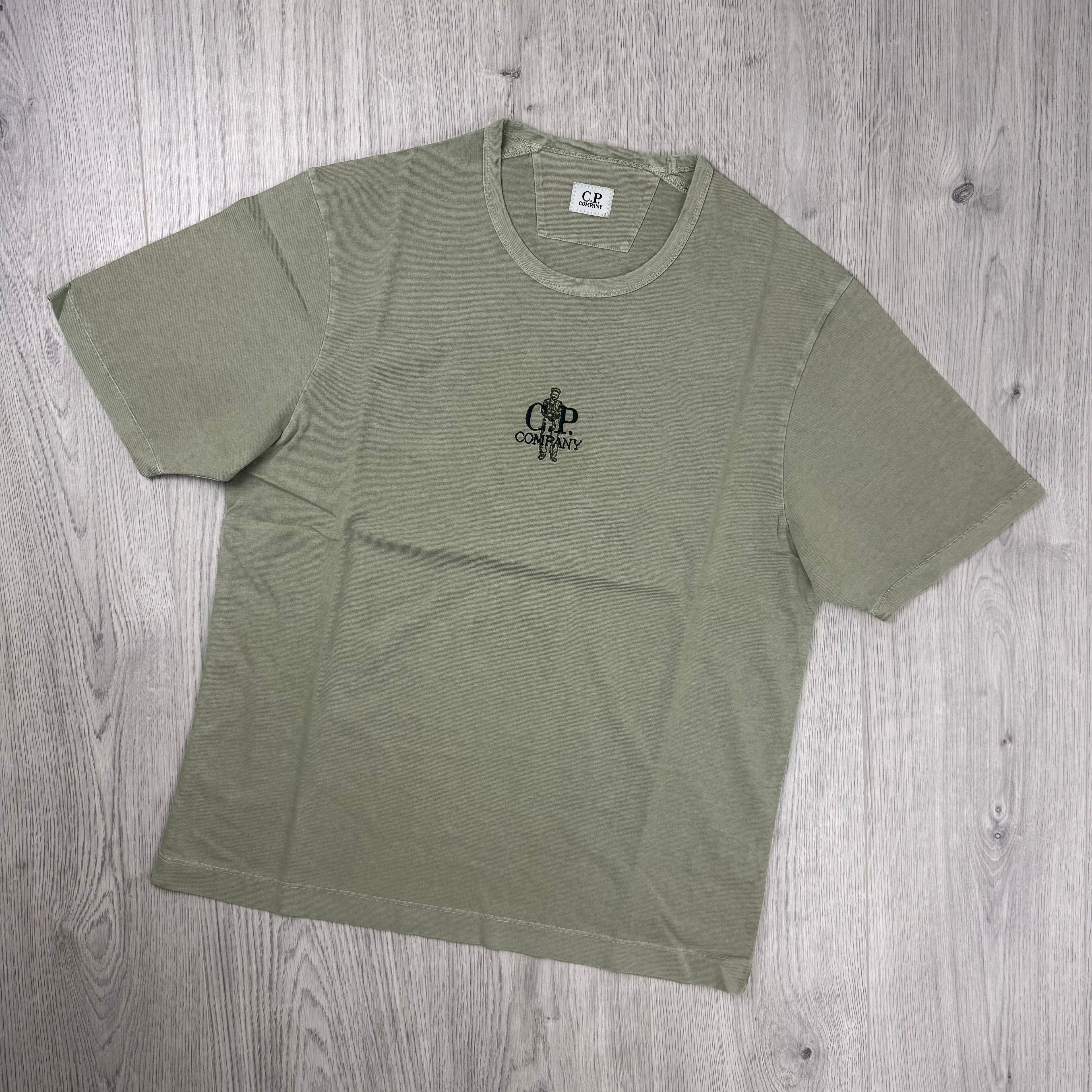 CP Company Embroidered Sailor T-Shirt - Moss Gray
