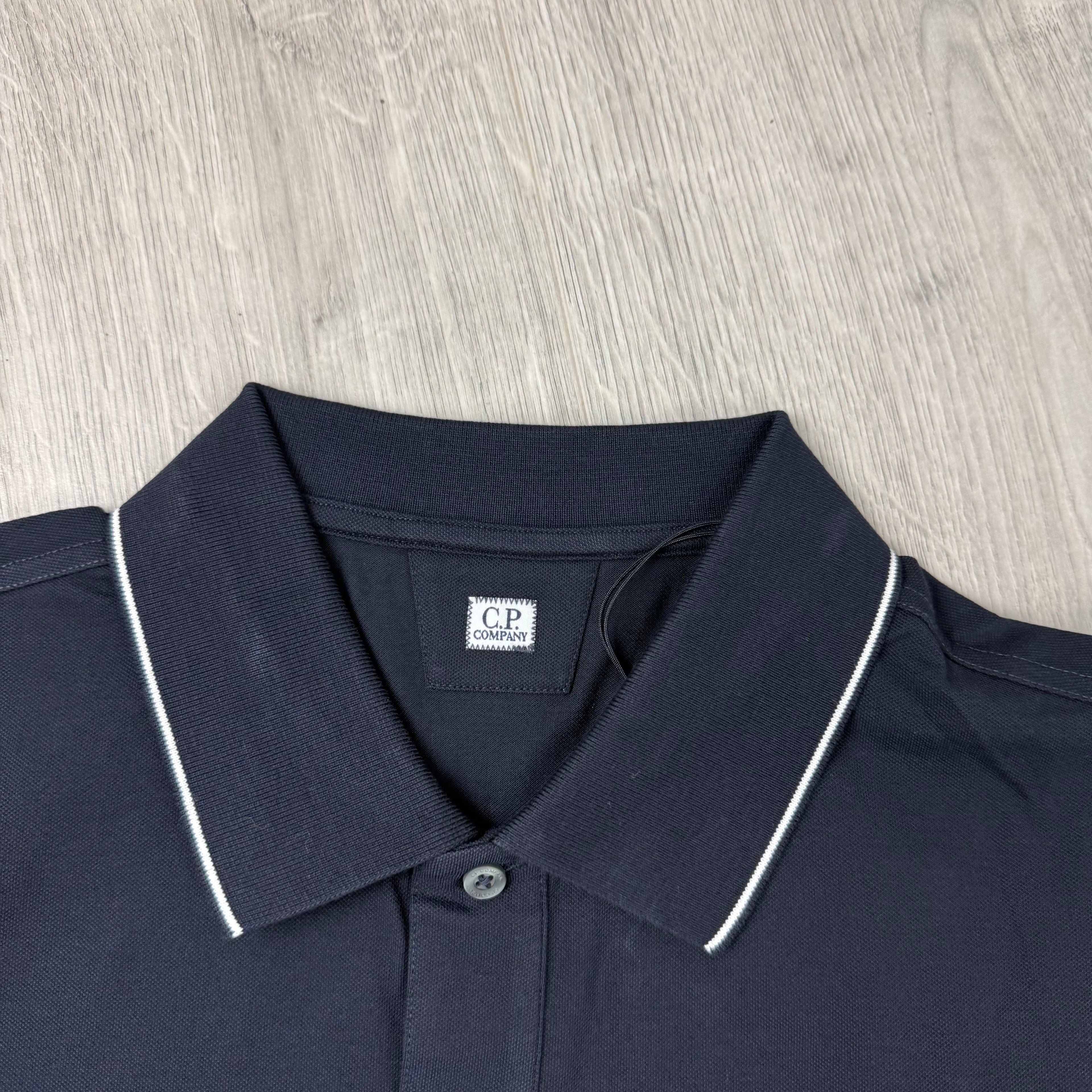 CP Company Piquet Polo Shirt - Navy