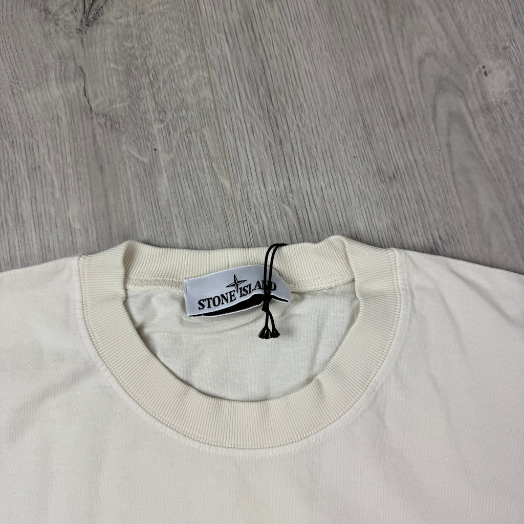Stone Island Combed Organic Patch T-Shirt - Ivory