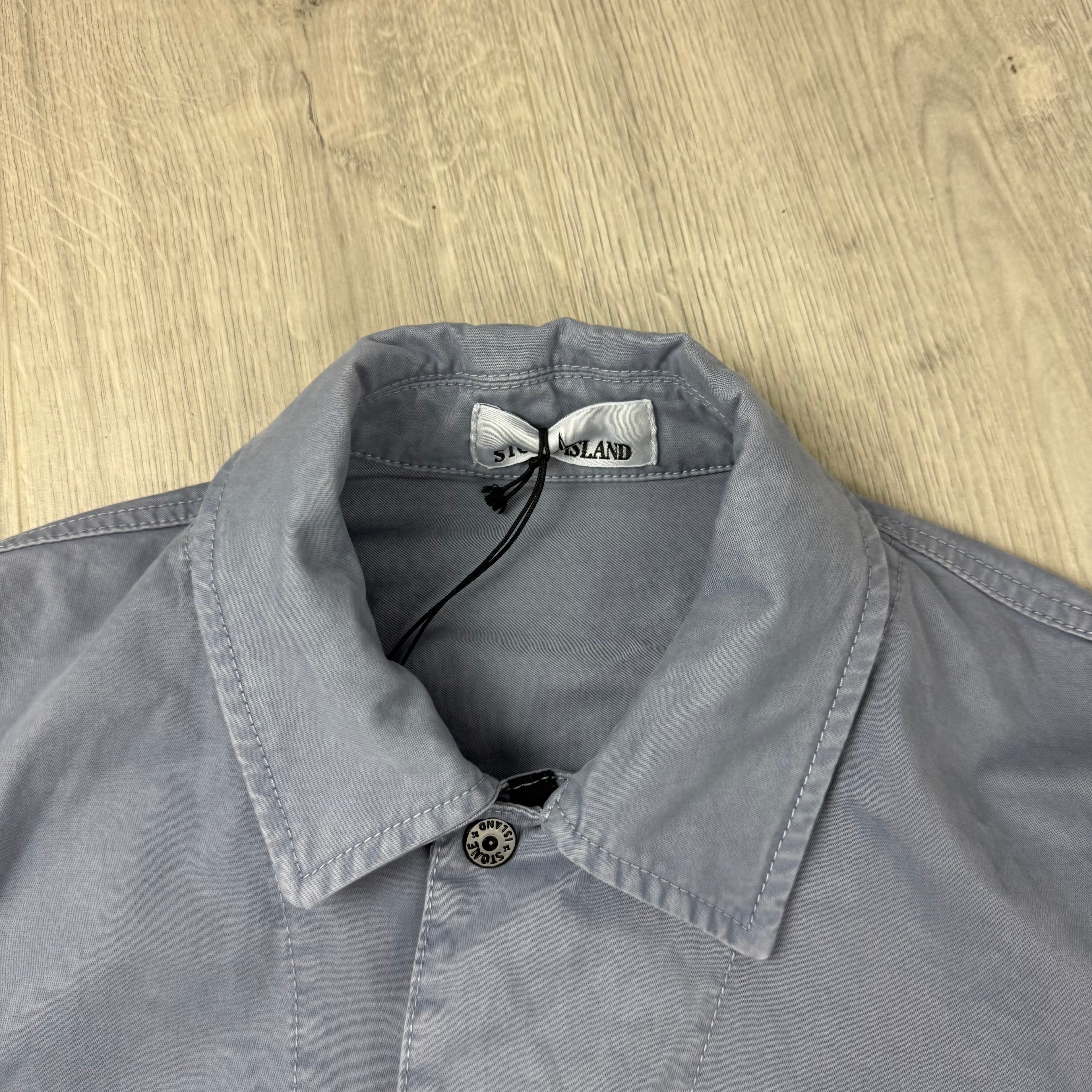Stone Island Zip Overshirt - Avio Blue