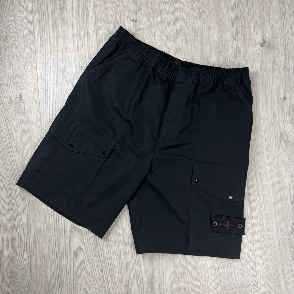 Stone Island Ghost Cargo Shorts - Black