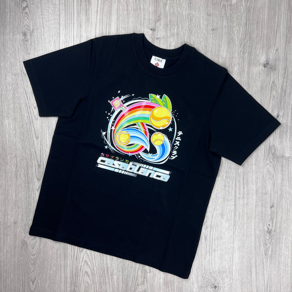 Casablanca 'Manga Tennis Ball' T-Shirt - Black