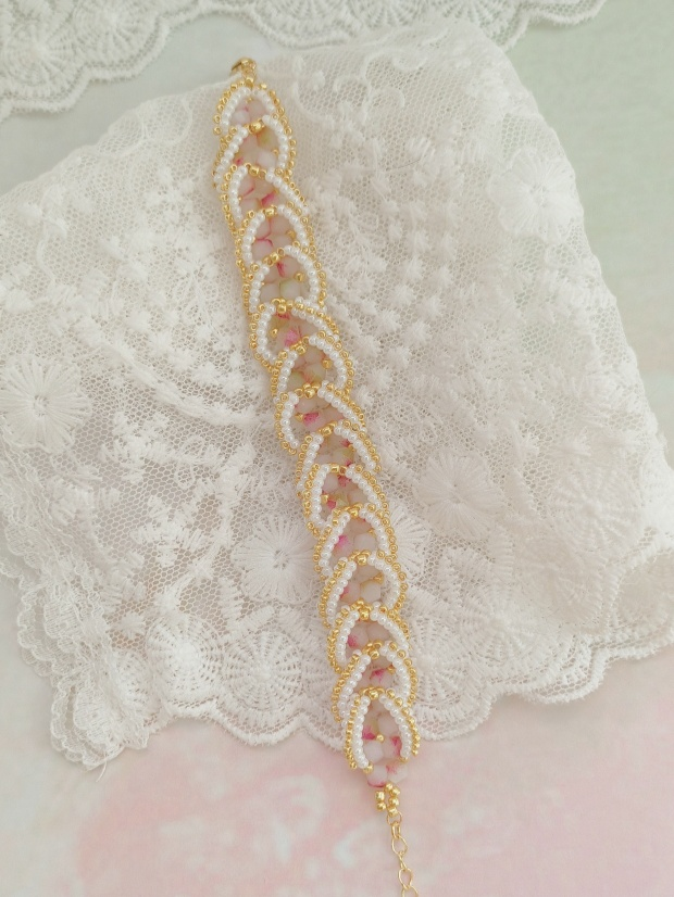 Handmade Pearl Crystal Jewelry Set | Elegant Pink Beaded Bracelet & Drop Earrings Gift for Women